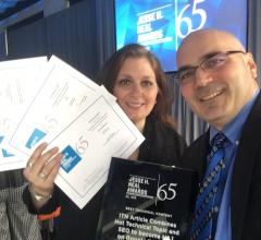ITN编辑主任Melinda Taschetta-Millane和编辑Dave Fornell出席在纽约举行的杰西H.尼尔奖。