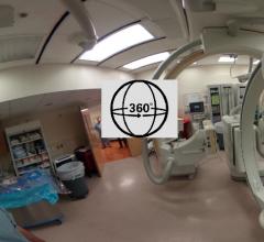 亨利福特医院介入放射实验室内360度视角用于神经干预和中风。